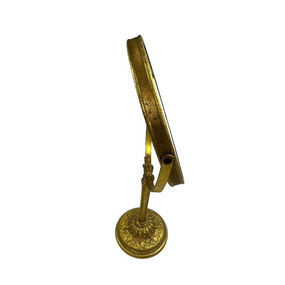 Vanity Mirror Beautiful Vintage Double Sided Golden Stand Mirror - Picture 6 of 9